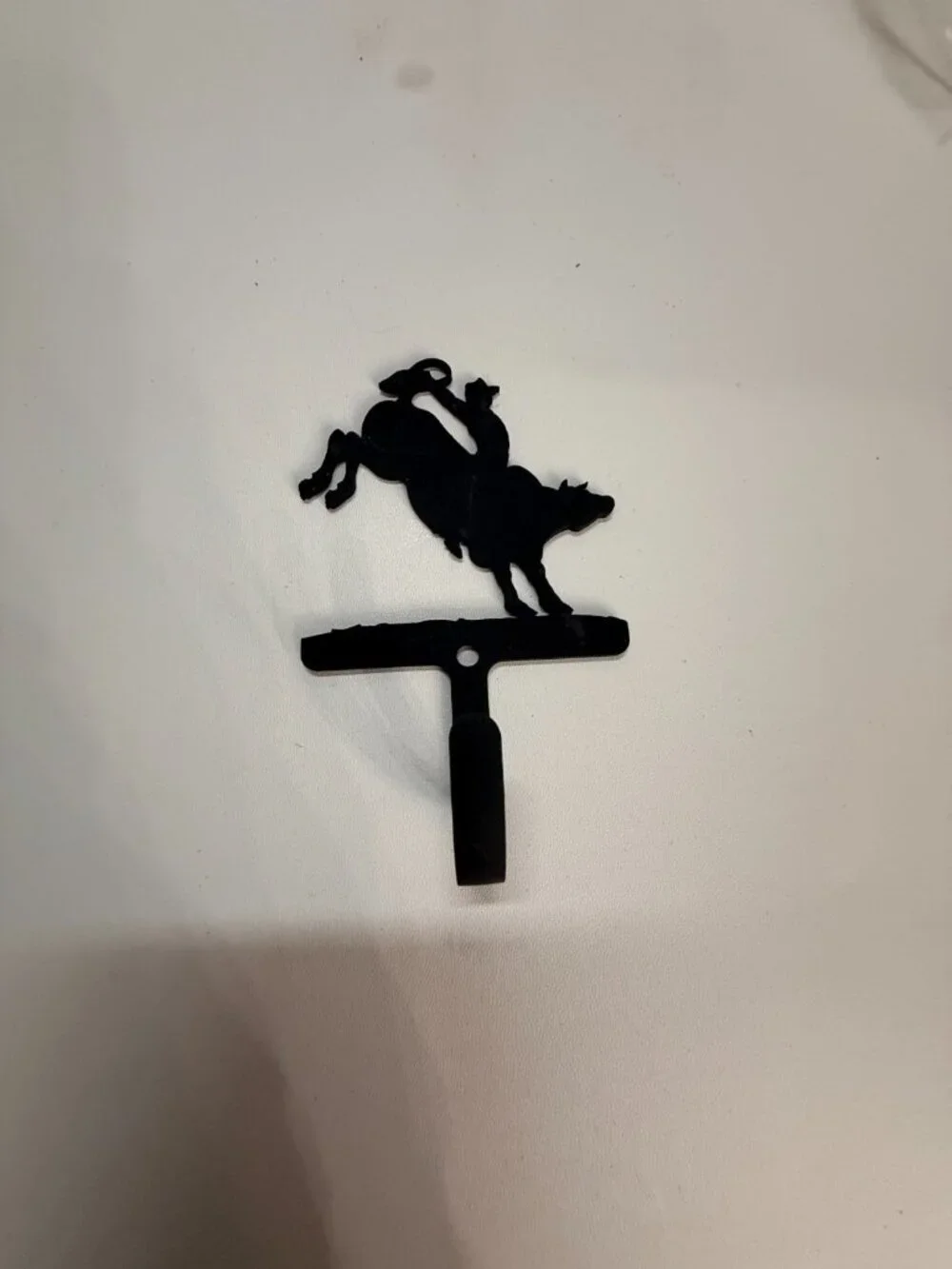Wrought Iron Rodeo Bull Rider Wall Hook Small 3.5